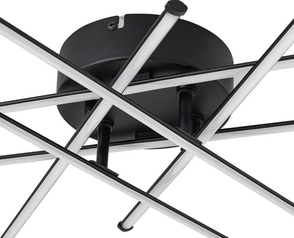 Lampa sufitowa LED Elviano Lindby, czarny, salon / jadalnia, aluminium, nowoczesny