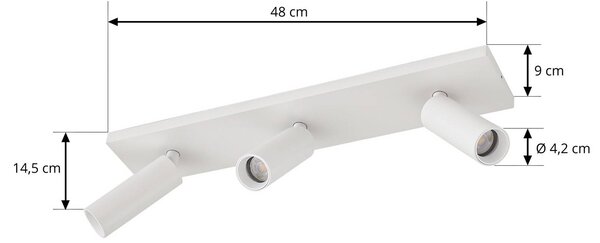 Arcchio Reflektor sufitowy Brinja Slim, biały, 3-punktowy, GU10 MR11 Slim Arcchio, możliwość ściemniania, biały / opal, przedpokój, aluminium, nowoczesny