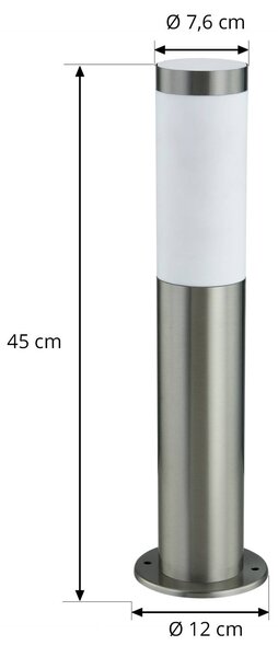Lampa cokołowa Lindby Statius, srebrna, stal nierdzewna, czujnik, 45 cm Statius, chromowy / srebrny, stal szlachetna, nowoczesny
