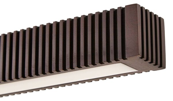 Lampa wisząca Emara Lucande, możliwość ściemniania, ciemne drewno, salon / jadalnia, drewno, design