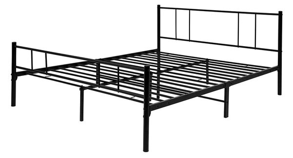 Łóżko metalowe 140x200 Flex ze stelażem w czarnym kolorze