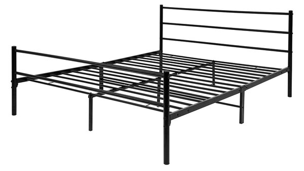 Łóżko metalowe 140x200 Core ze stelażem w czarnym kolorze
