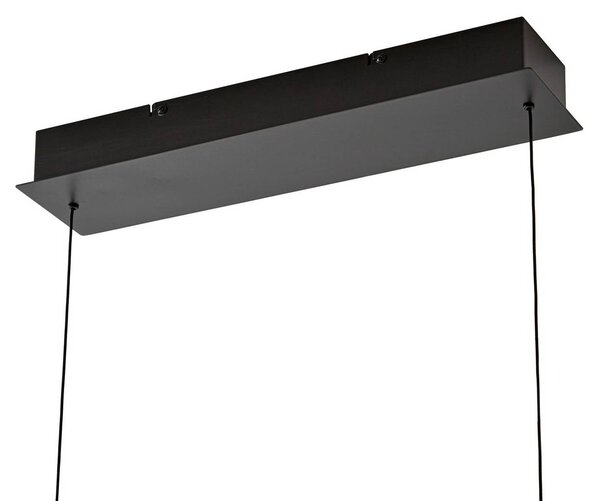 Lampa wisząca Emara Lucande, możliwość ściemniania, ciemne drewno, salon / jadalnia, drewno, design
