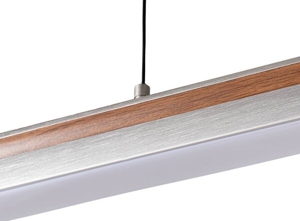 Lampa wisząca Lutana Lucande, możliwość ściemniania, jasne drewno, salon / jadalnia, metal, nowoczesny