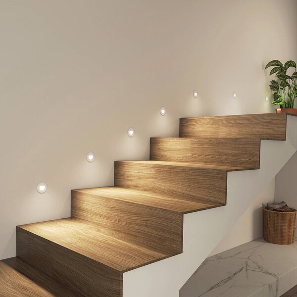 Oprawa wpuszczana LED Arcchio Vexi, Ø 7,8 cm, biały, aluminium, CCT Vexi Arcchio, możliwość ściemniania, biały / opal, salon / jadalnia, aluminium, nowoczesny