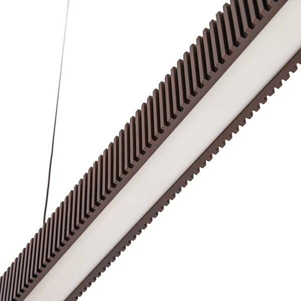 Lampa wisząca Emara Lucande, możliwość ściemniania, ciemne drewno, salon / jadalnia, drewno, design