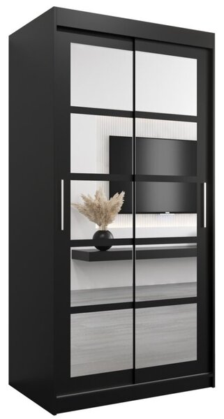 Szafa przesuwna garderoba Roma 2 100 wys. 200 cm czarny + czarny