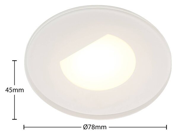 Oprawa wpuszczana LED Arcchio Vexi, Ø 7,8 cm, biały, aluminium, CCT Vexi Arcchio, możliwość ściemniania, biały / opal, salon / jadalnia, aluminium, nowoczesny