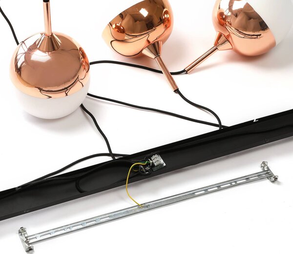 Lampa wisząca szklana Rangina Lindby, możliwość ściemniania, miedziany, salon / jadalnia, szkło, nowoczesny