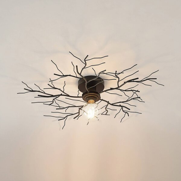 Lampa sufitowa Vetki Lindby, możliwość ściemniania, czarny, salon / jadalnia, metal, nowoczesny