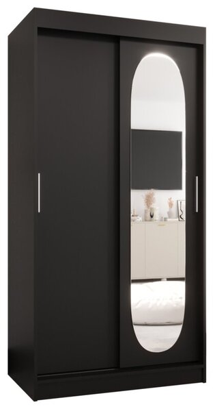 Szafa przesuwna z lustrem garderoba Royal 100 wys. 200 cm czarny