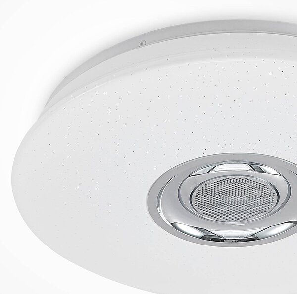 Lampa sufitowa LED Elpida Lindby, możliwość ściemniania, biały / opal, salon / jadalnia, tworzywo sztuczne, nowoczesny