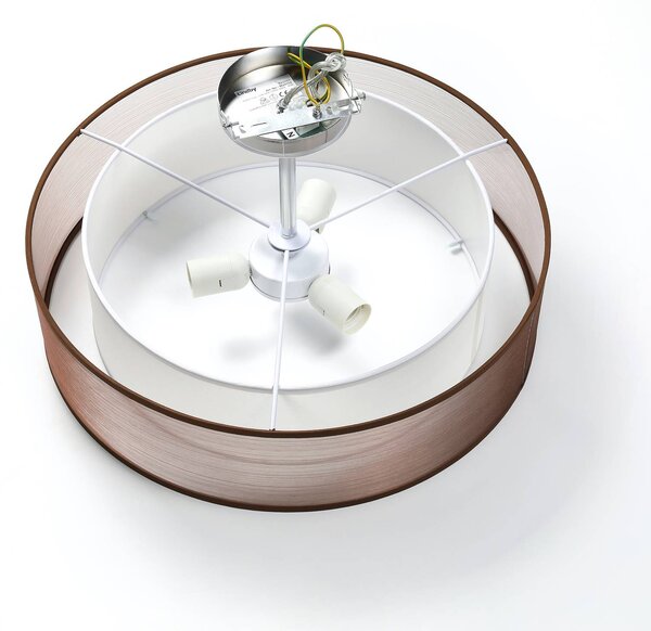Lampa sufitowa Pikka Lindby, możliwość ściemniania, brązowy / rdzawy, salon / jadalnia, tkanina / materiał / jedwab, nowoczesny