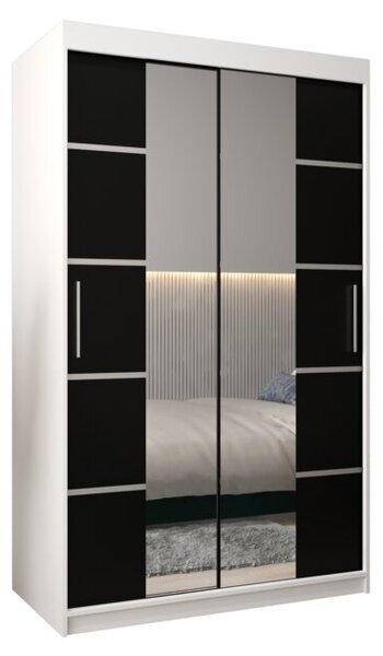 Szafa przesuwna garderoba Verona 4 120 wys. 200 cm biaÅy + czarny