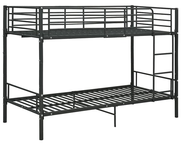 Czarne Metalowe Łóżko Piętrowe 90X200 Cm C4-L34
