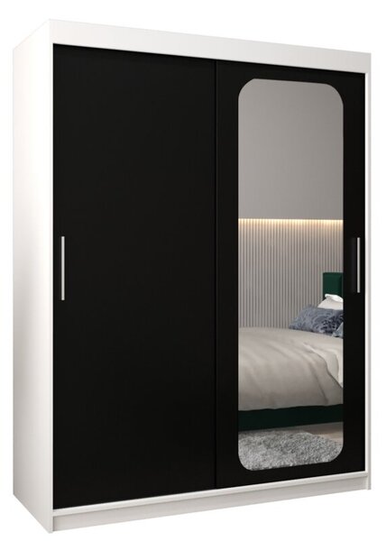 Szafa przesuwna garderoba Promo T2 150 wys. 200 cm biaÅy + czarny