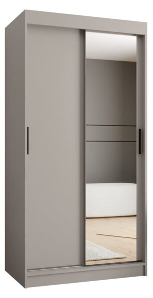 Szafa przesuwna z lustrem garderoba Rubino T2 100 wys. 200 cm kaszmir