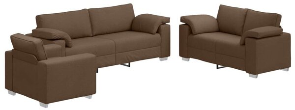 Sofa 3 szt. brÄ zowy tkanina lniana