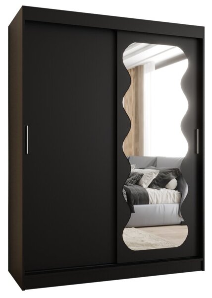 Szafa przesuwna z lustrem garderoba Spoti 150 wys. 200 cm czarny