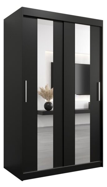 Szafa przesuwna garderoba Pole 120 wys. 200 cm czarny + czarny