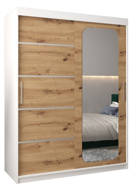 Szafa przesuwna garderoba Promo V2 150 wys. 200 cm biaÅy + artisan