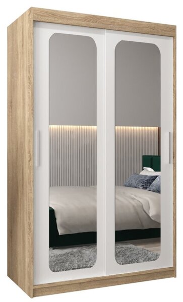 Szafa przesuwna garderoba Promo T3 120 wys. 200 cm sonoma + biaÅy