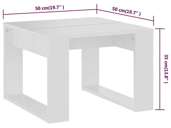 Biały minimalistyczny stolik kawowy H7-C65