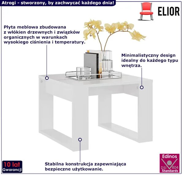 Biały minimalistyczny stolik kawowy H7-C65