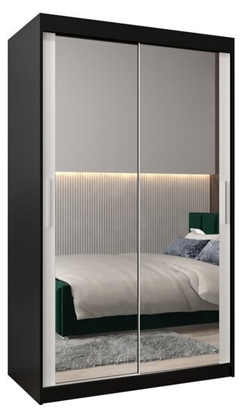 Szafa przesuwna garderoba Tokyo 3 120 wys. 200 cm czarny + czarny