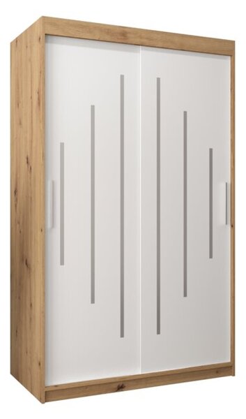 Szafa przesuwna garderoba York 120 wys. 200 cm artisan + biaÅy