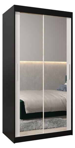 Szafa przesuwna garderoba Tokyo 3 100 wys. 200 cm czarny + czarny
