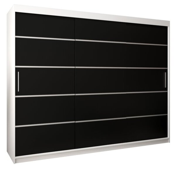 Szafa przesuwna garderoba Verona 1 250 wys. 200 cm biaÅy + czarny
