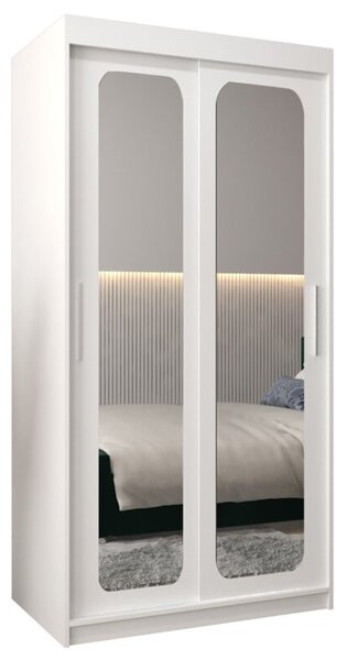 Szafa przesuwna garderoba Promo T3 100 wys. 200 cm biaÅy + biaÅy