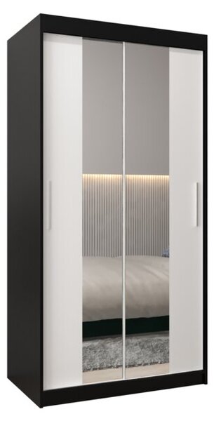 Szafa przesuwna garderoba Tokyo 1 100 wys. 200 cm czarny + czarny