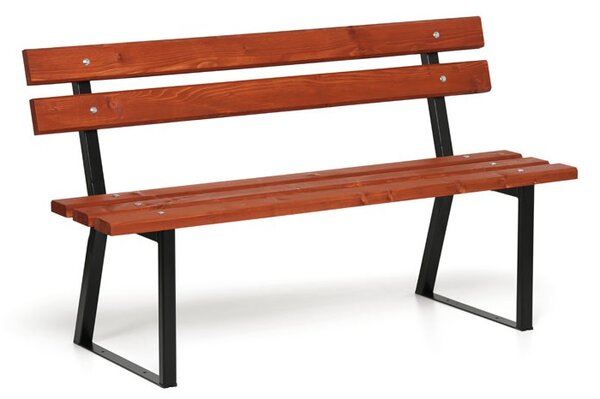 Ławka parkowa STANDARD z oparciem 1+1 GRATIS, 1500 mm, mahoń ciemny