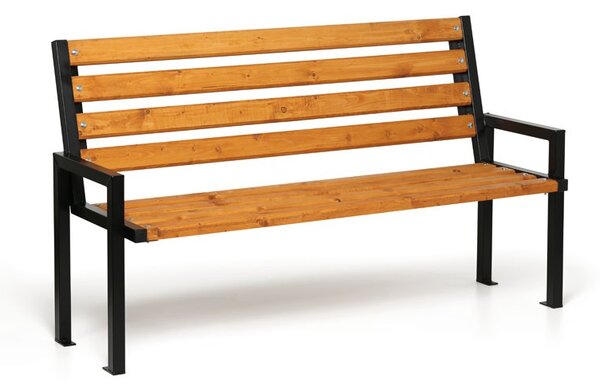 Ławka na zewnątrz CITY z oparciem, 1660 mm, limba