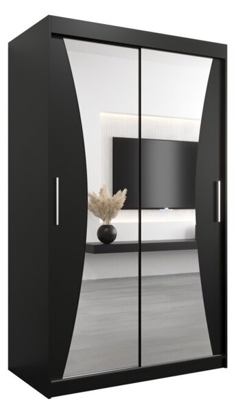 Szafa przesuwna garderoba Monaco 120 wys. 200 cm czarny + czarny