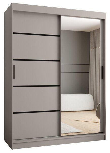 Szafa przesuwna z lustrem garderoba Rubino V2 150 wys. 200 cm kaszmir