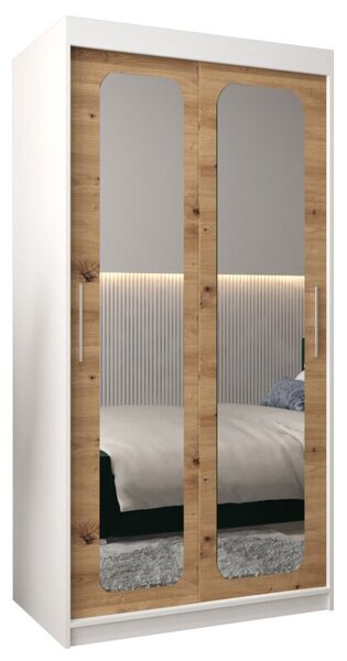 Szafa przesuwna garderoba Promo T3 100 wys. 200 cm biaÅy + artisan