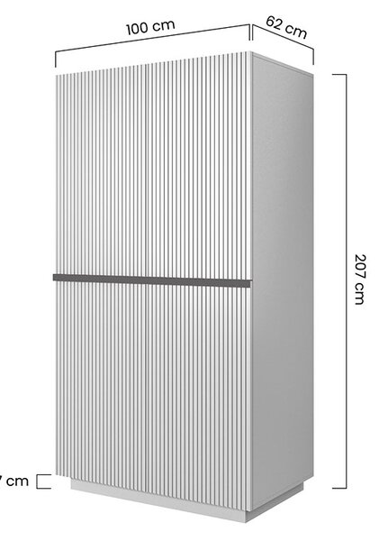 Szafa Nicole 100 cm z półkami - czarny mat / złote uchwyty