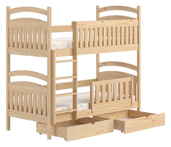 Łóżko piętrowe drewniane Amely - Kolor Sosna