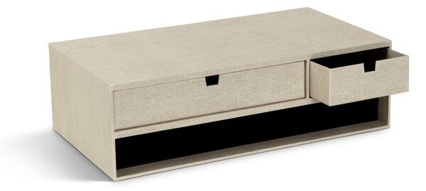 Kartonowy organizer na dokumenty z szufladką Ted Canvas Paper Laminate – Bigso