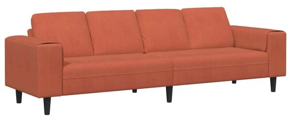 Nowoczesna sofa w kolorze czerwono-pomaraÅczowym z sztruksowym obiciem