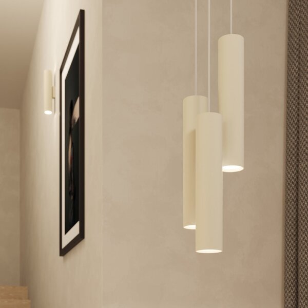 Kremowa lampa wisząca ø 19,5 cm Castro – Sollux