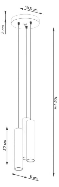 Kremowa lampa wisząca ø 19,5 cm Castro – Sollux