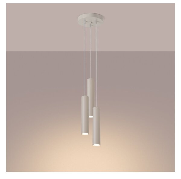 Kremowa lampa wisząca ø 19,5 cm Castro – Sollux