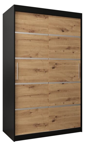 Szafa przesuwna garderoba Verona 1 120 wys. 200 cm czarny + artisan