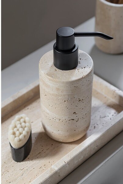 Beżowy kamienny dozownik do mydła 250 ml Travertine – Mette Ditmer Denmark