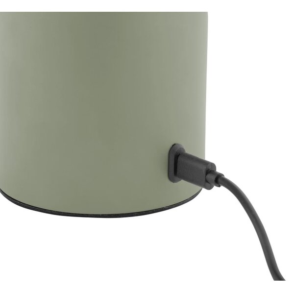 Lampa stołowa LED w kolorze khaki ze ściemniaczem i metalowo-szklanym kloszem (wysokość 29,5 cm) Camp – Leitmotiv