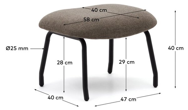 Brązowy puf Belina – Kave Home